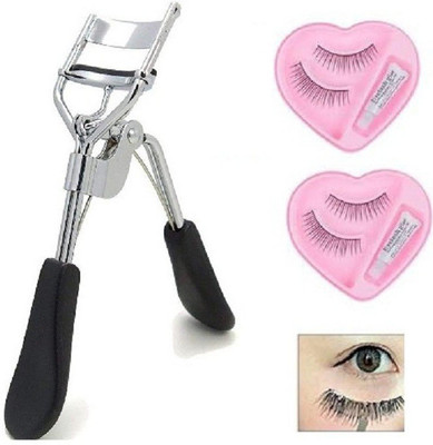 J & F Eyelash Curler And False Eyelashes ( Pack of 2 eyelashes )