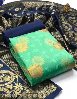 Dutt Textiles Silk Blend Self Design Salwar Suit Material