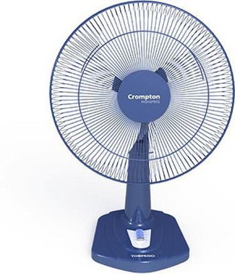 CROMPTON Torpedo High Speed 16″ 400 mm 3 Blade Table Fan (Blue White, Pack of 1)