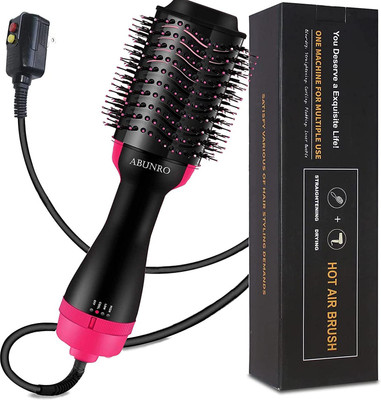 NKK TRADERS One Step Hair Dryer and Volumizer, Hot Air Brush, 3 in1 Styling Brush Styler, Negative Ion Hair Straightener Curler Brush for All Hairstyle, Black Hair Curler(Black)