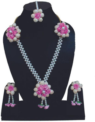 style revolver Fabric Pink Jewellery Set(Pack of 1)