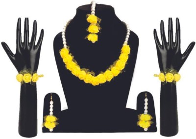 Ratson Fabric Yellow Jewellery Set(Pack of 1)