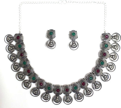 Eivri Brass Rhodium Multicolor Jewellery Set(Pack of 1)