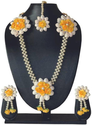 Ratson Fabric Yellow Jewellery Set(Pack of 1)