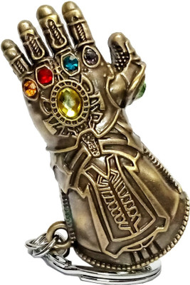 RVM Toys Thanos Hand Gauntlet Power Stone Bronze Metal Key Chain for Men Women Kids Car Bike Key Ring Key Chain