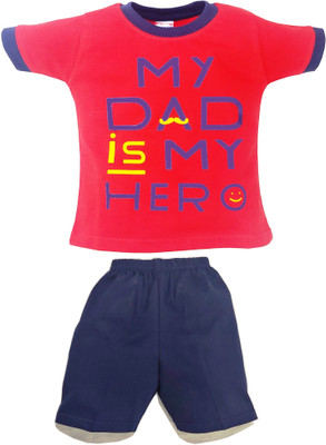 Jusfab Baby Boys & Baby Girls Casual T-shirt Shorts(Red)