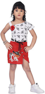Samshil Fashion Baby Girls Midi/Knee Length Party Dress(Red, Fashion Sleeve)