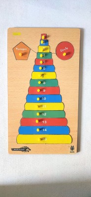 PETERS PENCE Wooden Multi-Color Educational Counting Tower PUZZLE Board With Shapes For Kids Pre Primary Education(Multicolor)