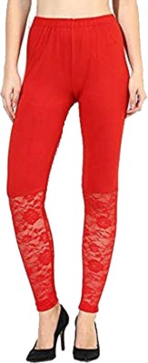 preet gehna Ankle Length  Western Wear Legging(Red, Solid)