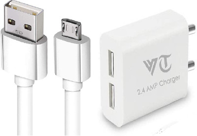Veera tech Wall Charger Accessory Combo for Realme X50 Pro 5G Realme C3 Realme 5i X2 Pro Realme XT fast Wall chargers, adapter for Android and IOS for quick charging (2.4 amp) with 1 meter USB Cable(White)
