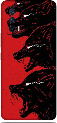 OggyBaba vivo iqoo 7 Mobile Skin(Red wolf Skin Matte Finish)