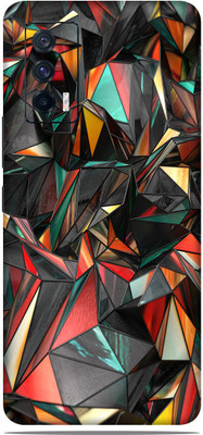 OggyBaba vivo iqoo 7 Mobile Skin(Charming Red Polygon Skin Matte Finish)