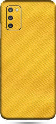 OggyBaba samsung galaxy a03s Mobile Skin(Lemon Yellow Carbon Fibre Skin Matte Finish)