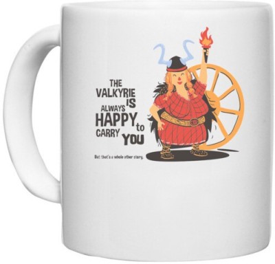 UDNAG White Ceramic Coffee / Tea 'The valkyrie' Perfect for Gifting [330ml] Ceramic Coffee Mug(330 ml)