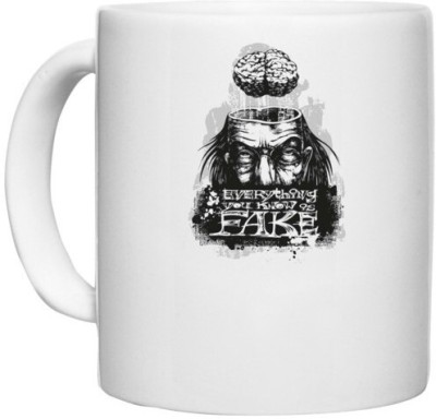 UDNAG White Ceramic Coffee / Tea 'Death | Nightmare Dream Death' Perfect for Gifting [330ml] Ceramic Coffee Mug(330 ml)