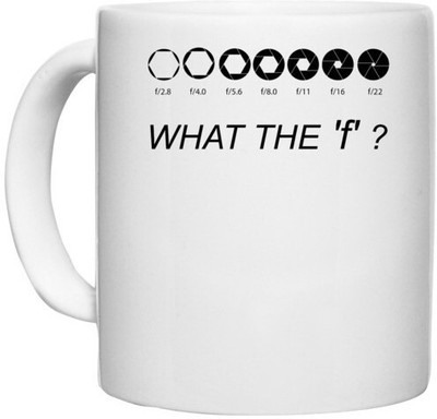 UDNAG White Ceramic Coffee / Tea 'Camera | F number' Perfect for Gifting [330ml] Ceramic Coffee Mug(330 ml)