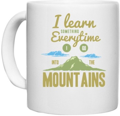 UDNAG White Ceramic Coffee / Tea 'Mountains' Perfect for Gifting [330ml] Ceramic Coffee Mug(330 ml)