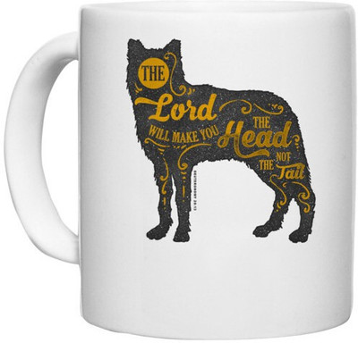 UDNAG White Ceramic Coffee / Tea 'Lord | The lord will make you the head not the tail' Perfect for Gifting [330ml] Ceramic Coffee Mug(330 ml)