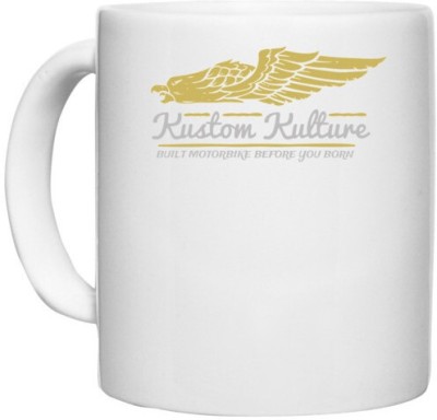 UDNAG White Ceramic Coffee / Tea 'Eagle and Custome Culture' Perfect for Gifting [330ml] Ceramic Coffee Mug(330 ml)