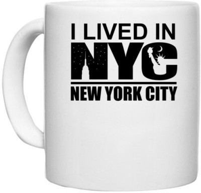 UDNAG White Ceramic Coffee / Tea 'New York | I live in NYC New York city' Perfect for Gifting [330ml] Ceramic Coffee Mug(330 ml)