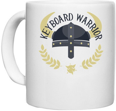 UDNAG White Ceramic Coffee / Tea 'Warrior | Keyboard Warrior' Perfect for Gifting [330ml] Ceramic Coffee Mug(330 ml)
