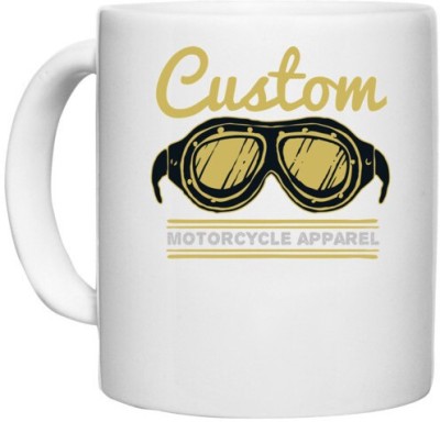 UDNAG White Ceramic Coffee / Tea 'Custome motorcycle apparel' Perfect for Gifting [330ml] Ceramic Coffee Mug(330 ml)