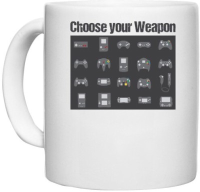 UDNAG White Ceramic Coffee / Tea 'Your Weapon | Choose your weapon' Perfect for Gifting [330ml] Ceramic Coffee Mug(330 ml)