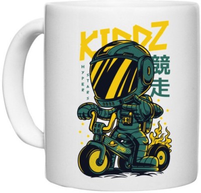 UDNAG White Ceramic Coffee / Tea 'Toy | Kidzz toy' Perfect for Gifting [330ml] Ceramic Coffee Mug(330 ml)
