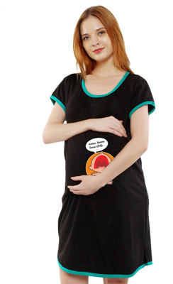 Sillyboom Women Maternity/Nursing Nighty(Black)