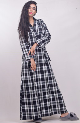 CLYMAA Women Robe(Black)