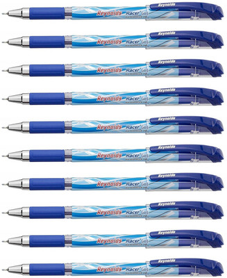 Reynolds Racer Gel Pen(Pack of 10, Ink Color - Blue)