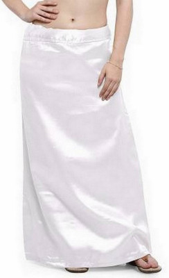 KAVYA DESIGNERS White Pure japani satin petticoat Pure Satin, Pure Silk Petticoat(Free)