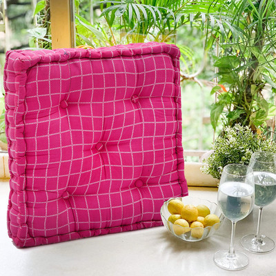 RRC Microbeads Geometric Chair Pad Pack of 1(Pink)