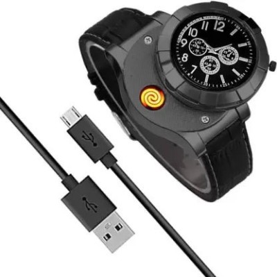 Dilurban Best Buy USB Charging Cigarette hand Watch Electronic Watch lighter Multi-function Electric Cigarette Lighter | Clock Sports USB Rechargeable Lighter Camp Fire Windproof Flameless Cigarette Lighter Hand Watch Lighter Flame less Cigarette Lighter Best Buy USB Charging Cigarette hand Watch El