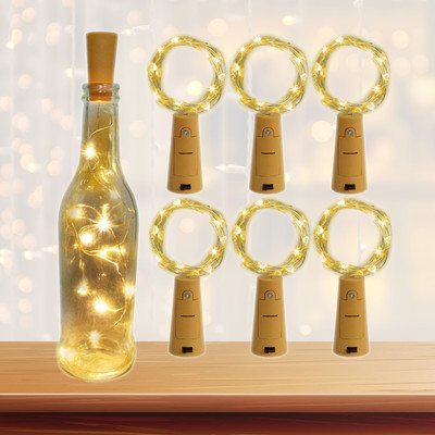 FStyler 20 LEDs 1.98 m Gold Steady String Rice Lights(Pack of 6)