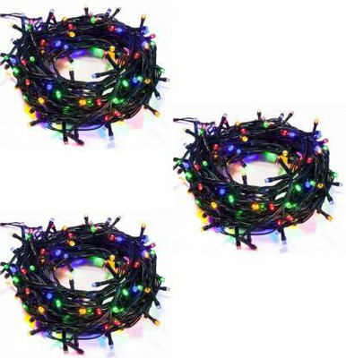 Smuf 150 LEDs 25.92 m Multicolor Flickering, Color Changing String Rice Lights(Pack of 3)