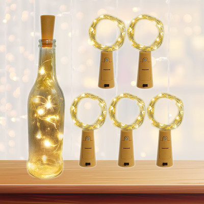 FStyler 20 LEDs 1.98 m Gold Steady String Rice Lights(Pack of 5)