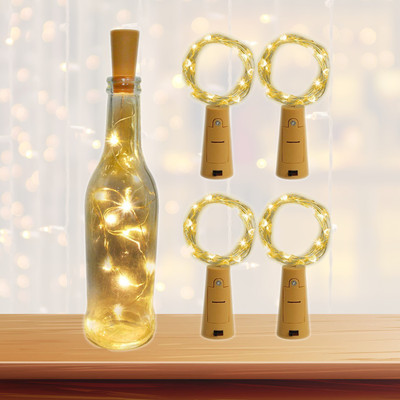 FStyler 20 LEDs 1.98 m Gold Steady String Rice Lights(Pack of 4)