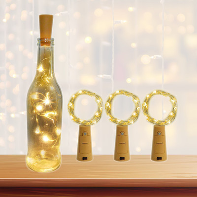 FStyler 20 LEDs 1.98 m Gold Steady String Rice Lights(Pack of 3)