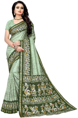 AJS Printed Bollywood Art Silk Saree(Multicolor)