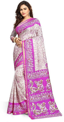 AJS Printed Bollywood Art Silk Saree(Multicolor)