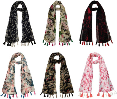 StoleVilla Printed Chiffon Women Scarf, Stole, Fancy Scarf