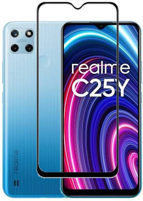 AARERED Edge To Edge Tempered Glass for Realme C25Y, realme C25Y(Pack of 1)