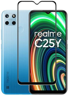 AARERED Edge To Edge Tempered Glass for Realme C25Y, realme C25Y(Pack of 1)