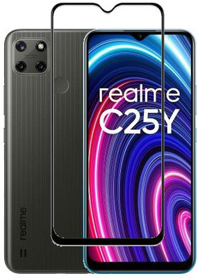 FIVE-O Edge To Edge Tempered Glass for Realme C25Y, realme C25Y(Pack of 1)