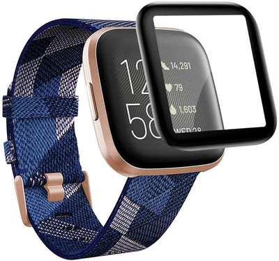 CallSmith Screen Guard for Fitbit Versa 2, Full Cover 3D Curved Plating Soft PMMA PET Film Screen Protector(Pack of 1)