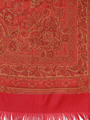 BE SWADESHI Polyester Wool Blend Self Design Women Shawl(Orange)