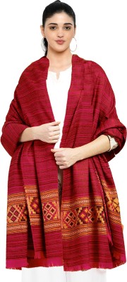 Royal-E-Kashmir Acrylic, Wool Woven Women Shawl(Maroon)