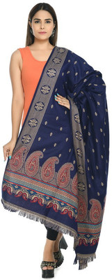manra Wool Woven Women Shawl(Blue)