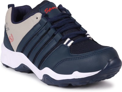 GUSTO Mesh Running/Walking Shoes/Outdoor Ultra Lightweight Eva Casuals For Men(Navy, Grey , 10)